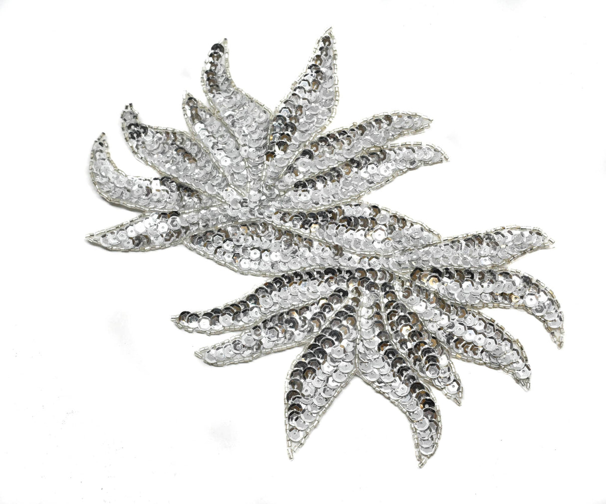 Sequins Applique Floral Gold Silver