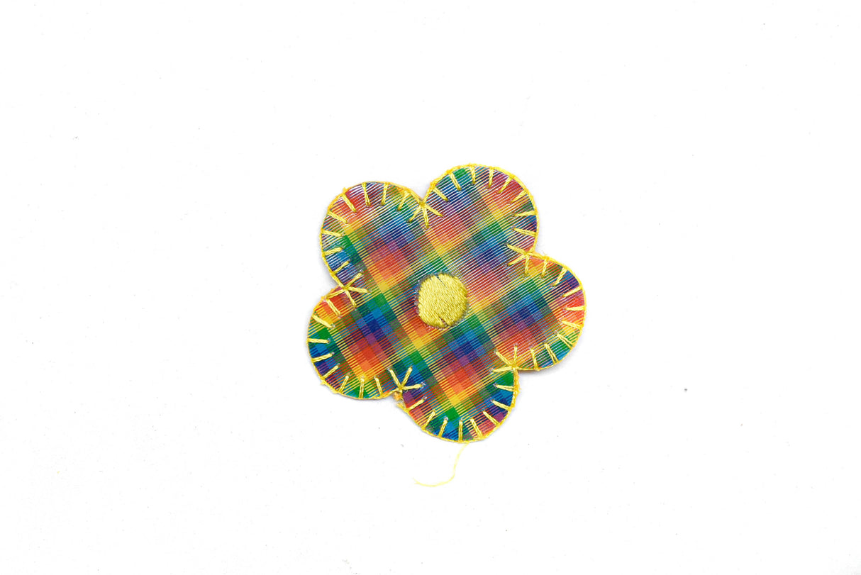 Iron-On Patch 3D Rainbow Heart Flower