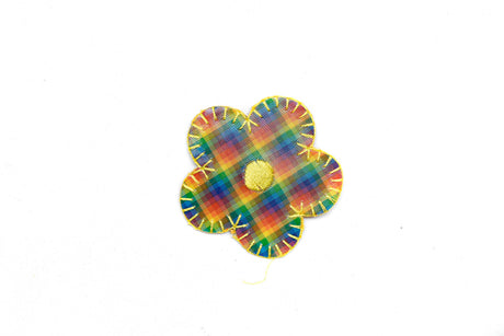 Iron-On Patch 3D Rainbow Heart Flower