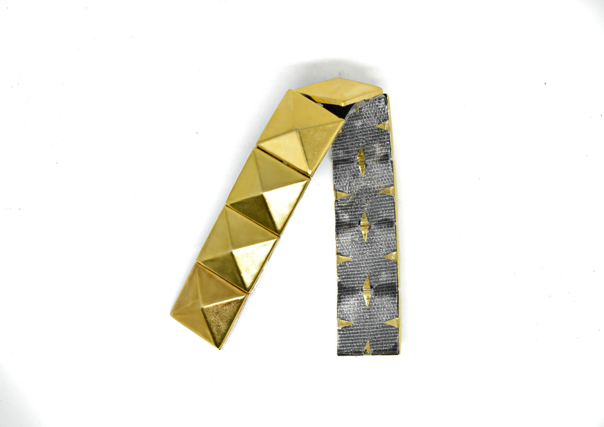 Studded Iron-On Trim Gold 0.75"