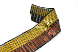 Sequins Trim Gold Bronze 2 Inch