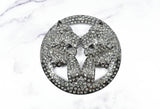 Rhinestone Lion Buckles Metal Double-Headed