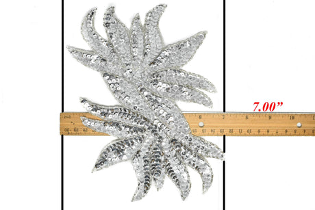 Sequins Applique Floral Gold Silver