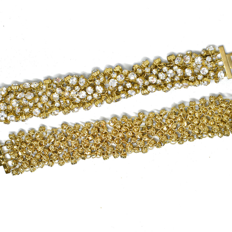 Rhinestone Bracelet Gold Clear