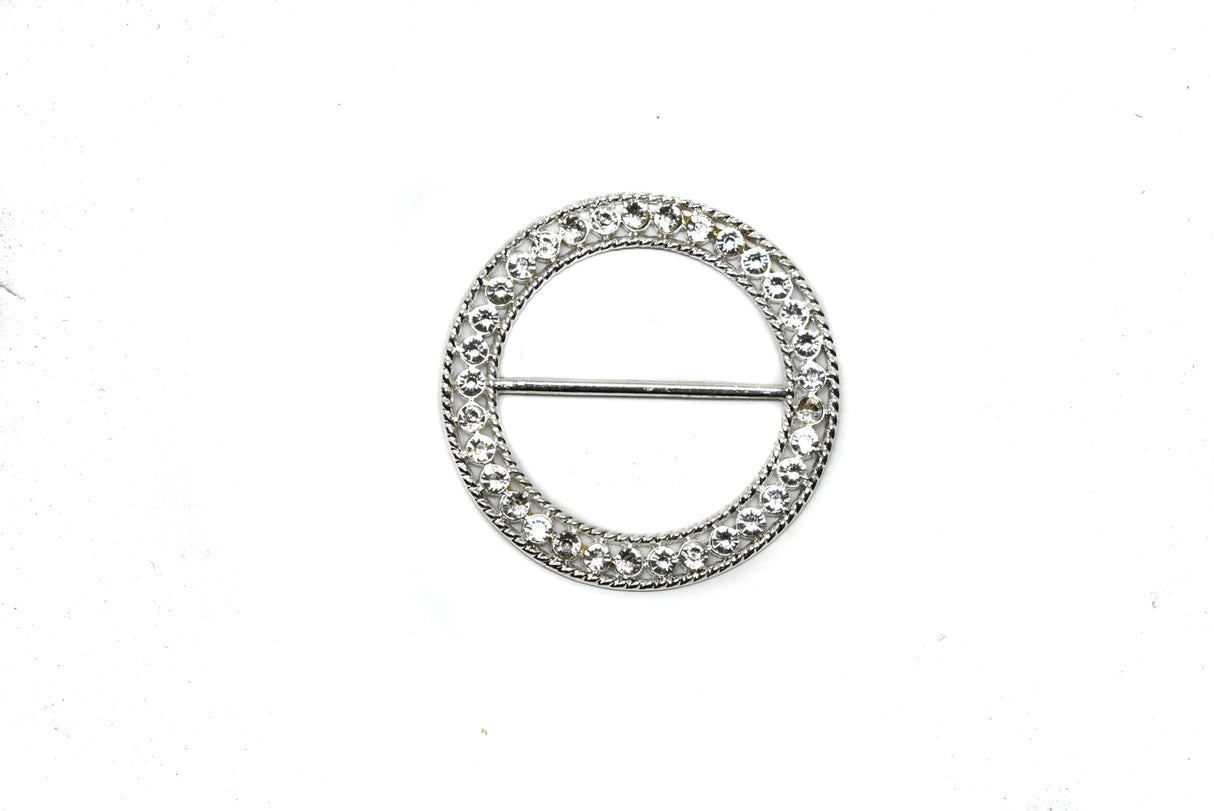 Rhinestone Slider Buckle Round