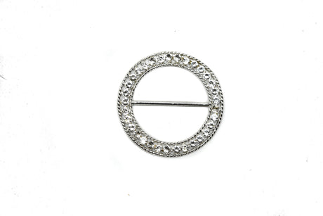 Rhinestone Slider Buckle Round