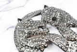 Rhinestone Lion Buckles Metal Double-Headed