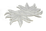 Sequins Applique Floral Gold Silver