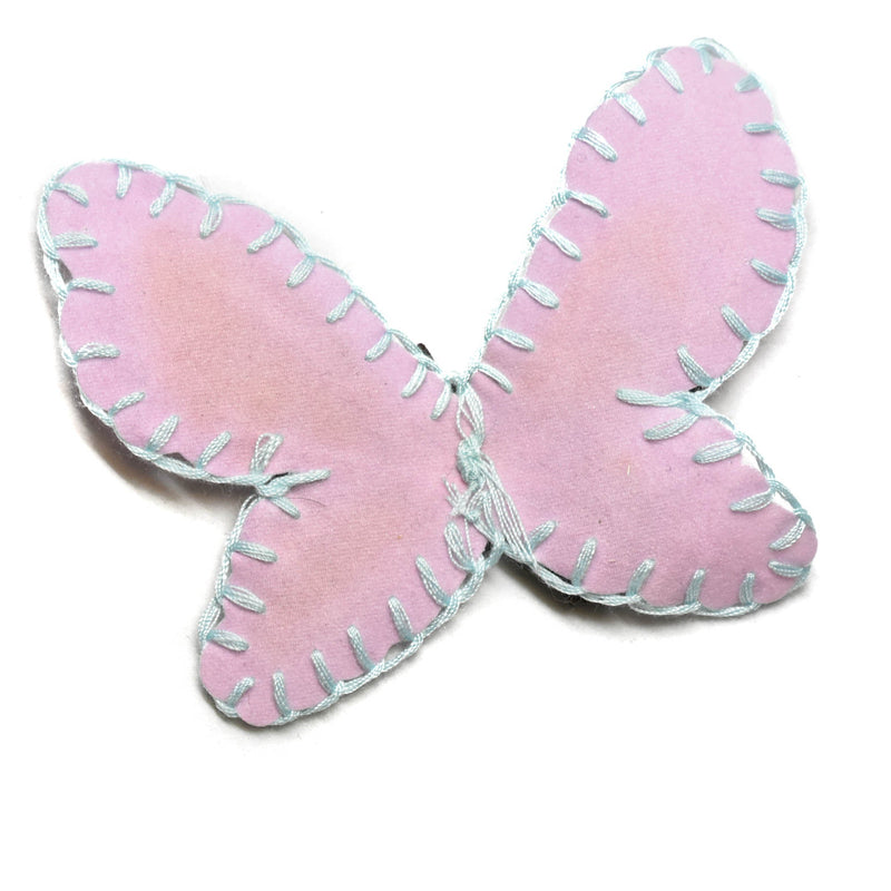 Butterfly Felt Applique Pink Brown Sew-On