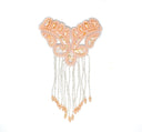 Beaded Fringe Applique Black Gold 8.5x5.5