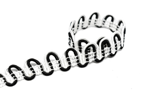 Ric Rac Gimp Trim Black White 5/8"