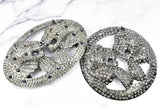 Rhinestone Lion Buckles Metal Double-Headed