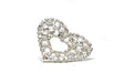 Rhinestone Heart Brooch 2 Inch Pin-On