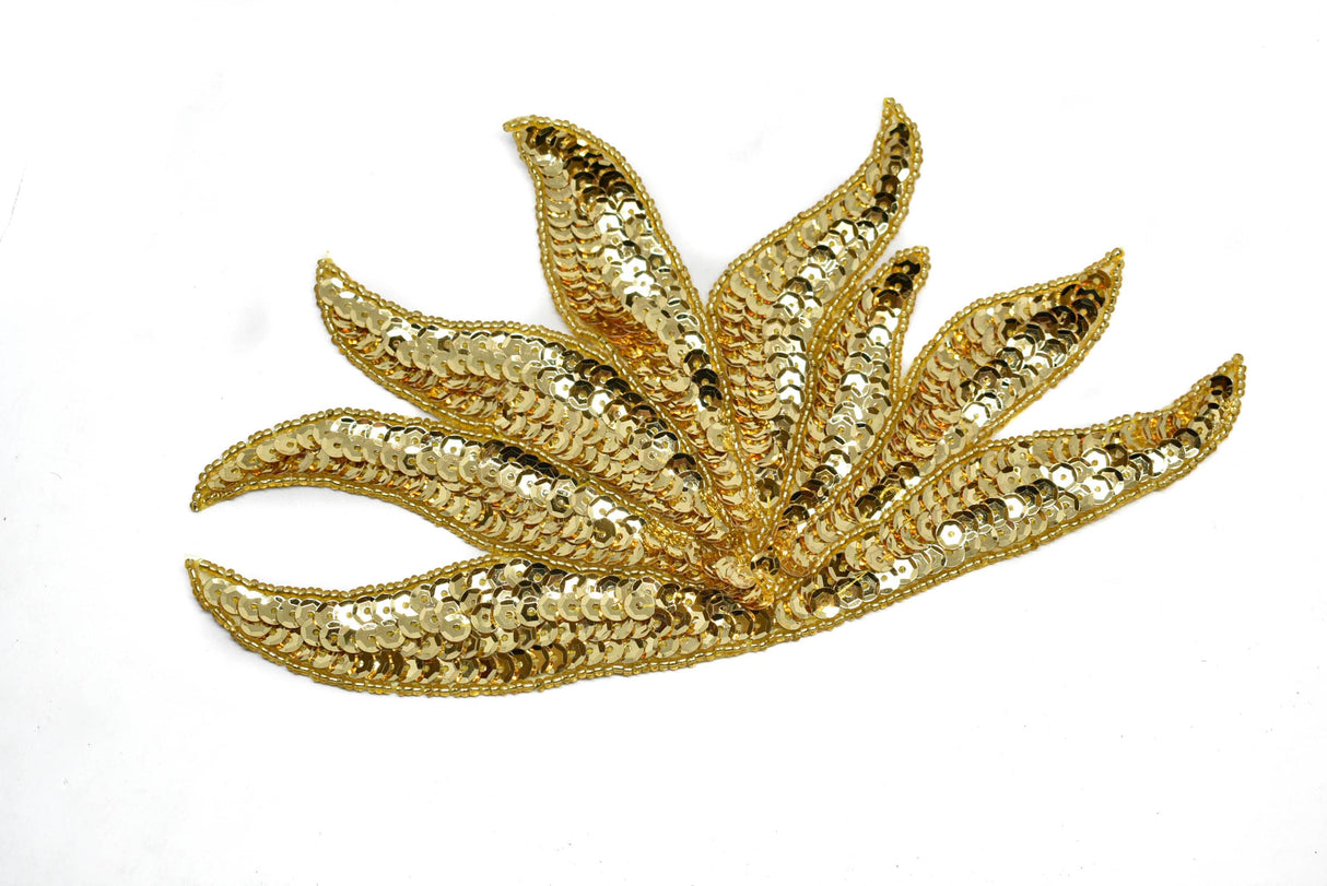 Sequins Applique Floral Gold Silver