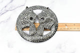 Rhinestone Lion Buckles Metal Double-Headed