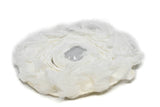 Embroidered Flower Rhinestone Applique White 3.88"