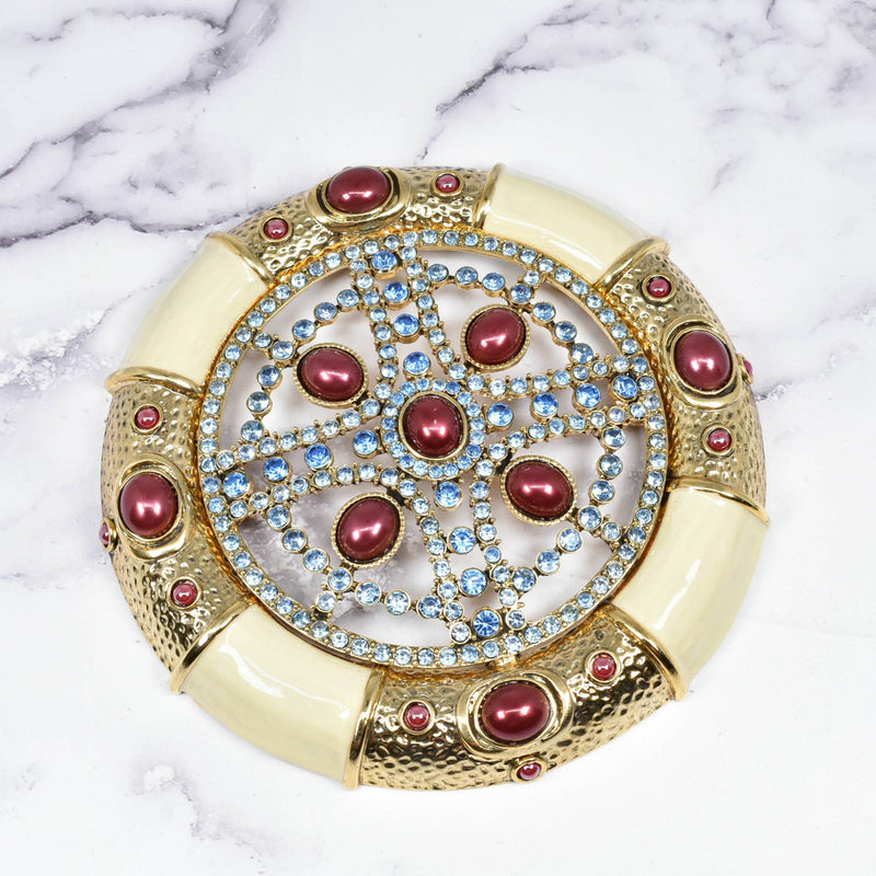 Rhinestone Metal Tube Buckle 5"