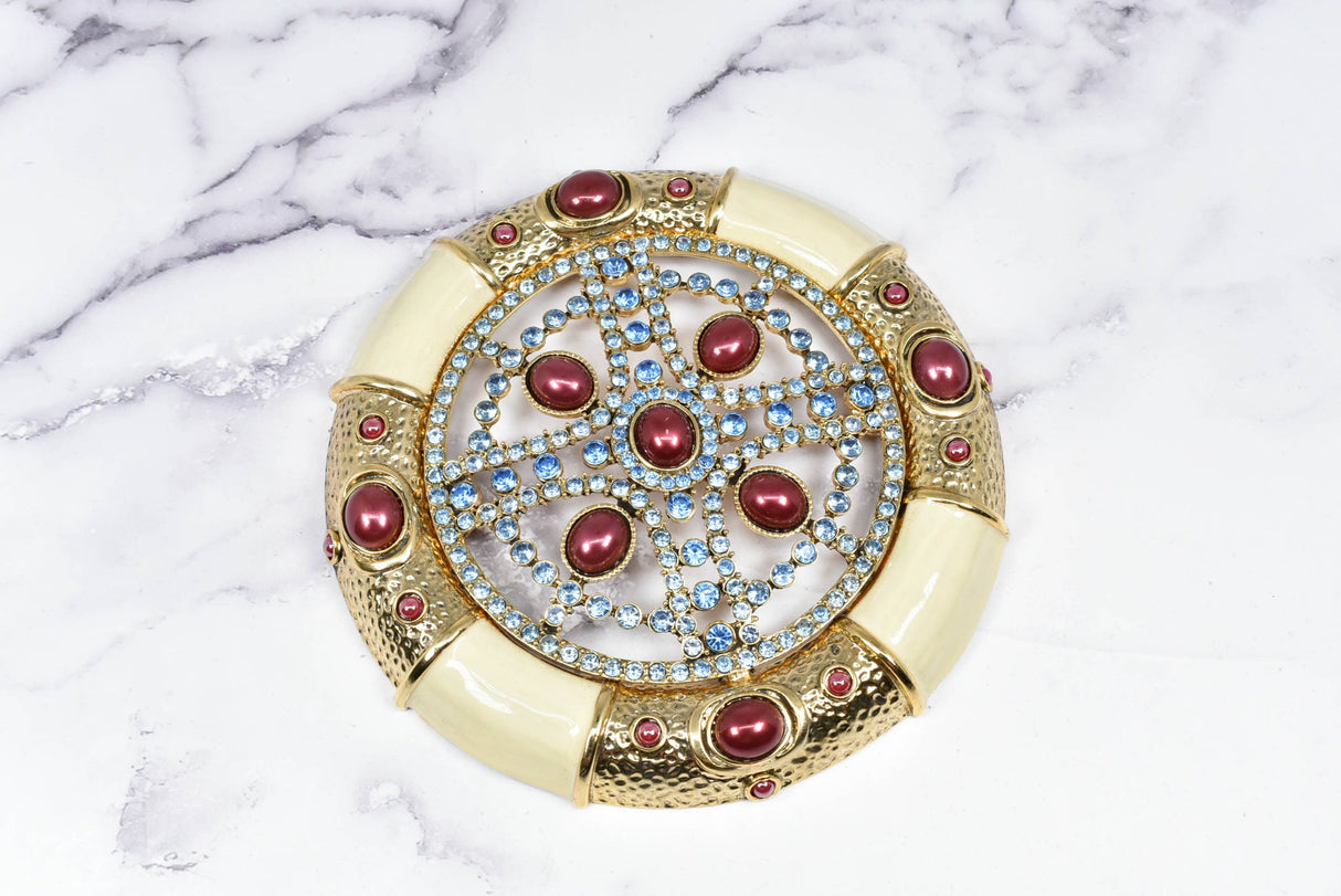 Rhinestone Metal Tube Buckle 5"