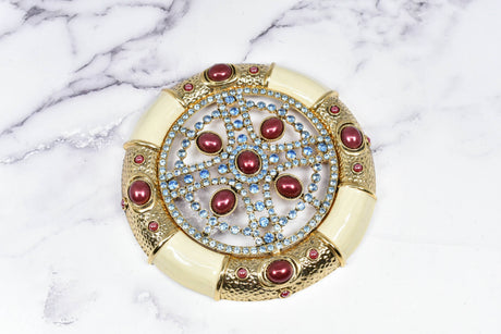 Rhinestone Metal Tube Buckle 5"