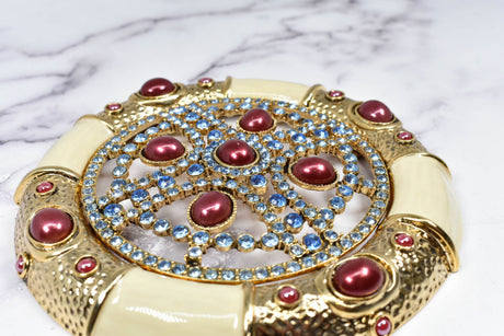 Rhinestone Metal Tube Buckle 5"