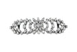Floral Rhinestone Buckle Silver Clear