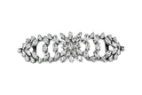 Floral Rhinestone Buckle Silver Clear