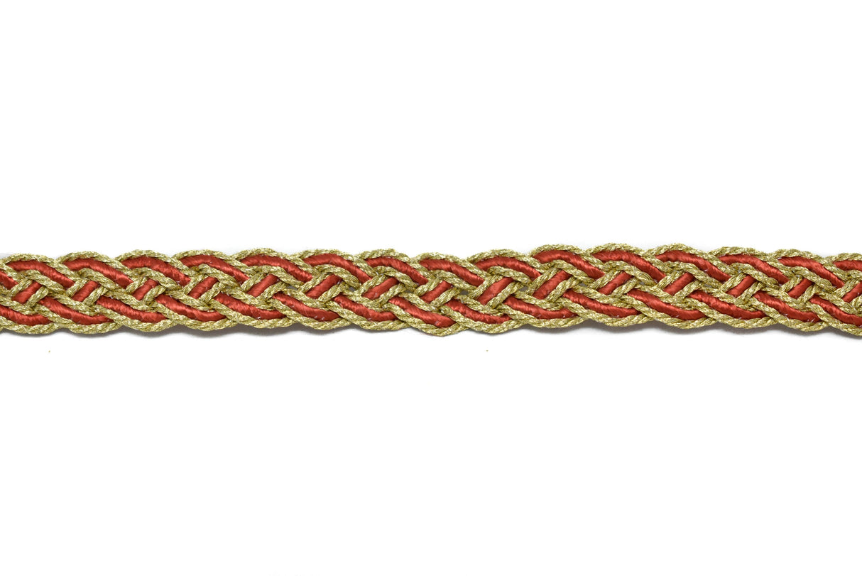 Braided Gimp Trim Metallic Two-Tone 1/2"