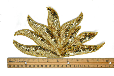 Sequins Applique Floral Gold Silver