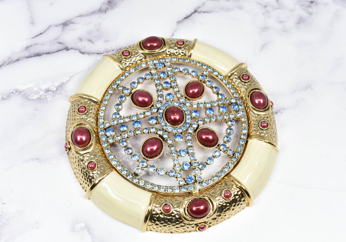 Rhinestone Metal Tube Buckle 5"
