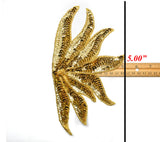 Sequins Applique Floral Gold Silver