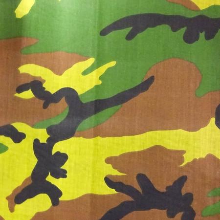 Bright Green Camo Poly Cotton Fabric,