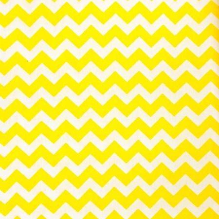 1/2″ Half Inch Chevron Yellow and White Poly Cotton Fabric,