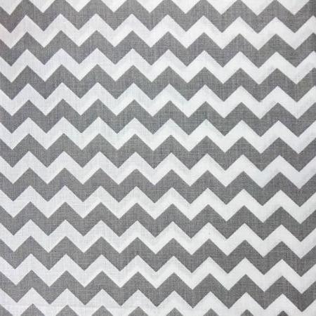 1/2″ Half Inch Chevron Gray and White Poly Cotton Fabric,