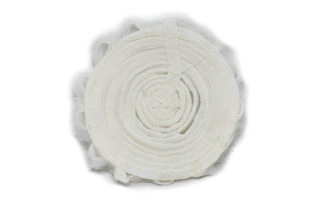 Embroidered Flower Rhinestone Applique White 3.88"