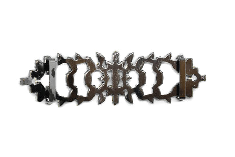 Floral Rhinestone Buckle Silver Clear