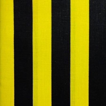 1″ One Inch Black and Yellow Stripes Poly Cotton Fabric,