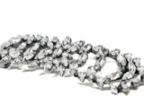 Floral Rhinestone Buckle Silver Clear