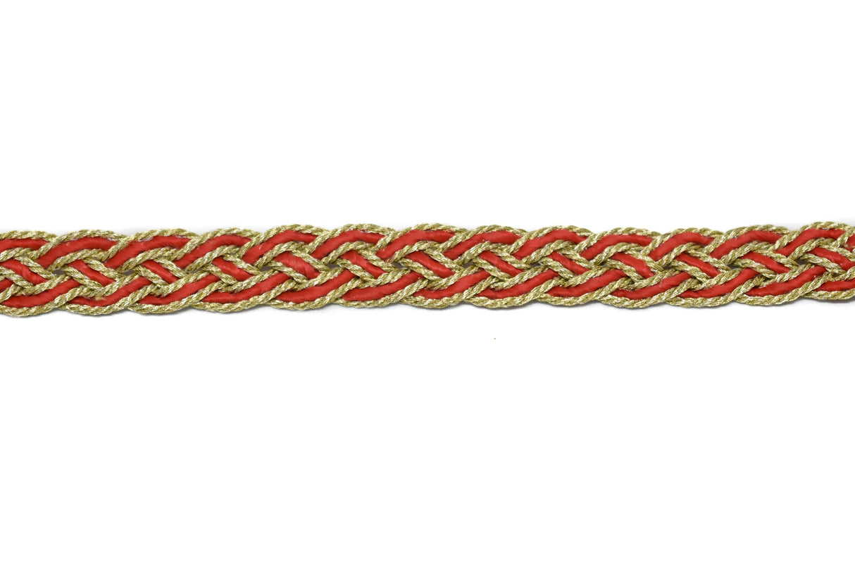 Braided Gimp Trim Metallic Two-Tone 1/2"