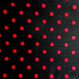 1/2″ Half Inch Red Polka Dot on Black Poly Cotton Fabric,