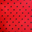 1/2″ Half Inch Black Polka Dot on Red Poly Cotton Fabric,