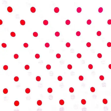 1/2″ Half Inch Red Polka Dot on White Poly Cotton Fabric
