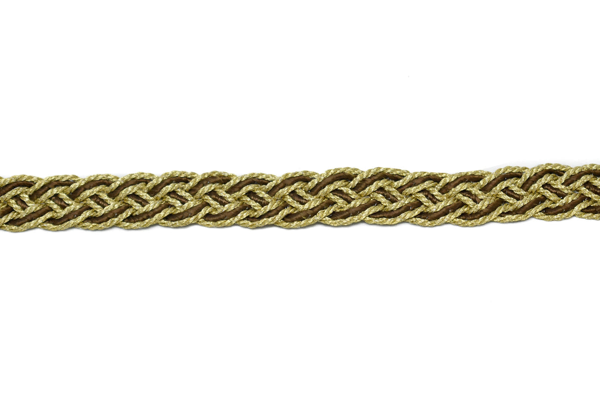 Braided Gimp Trim Metallic Two-Tone 1/2"