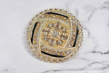 Rhinestone Buckle Gold 4 1/4