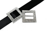 Rhinestone Buckle Square Clear 2.5in