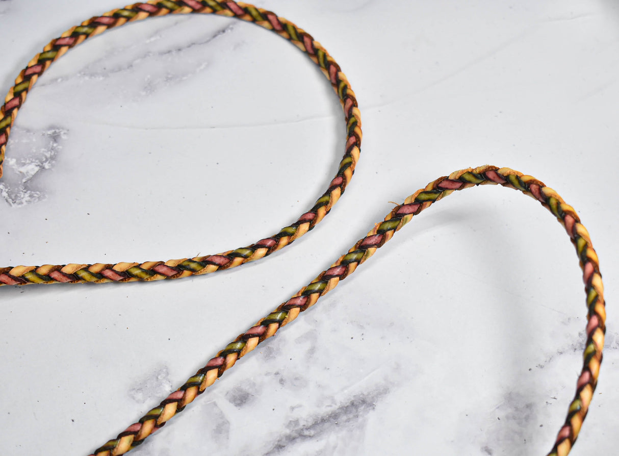 Leather Rope Trim Multi Color 1/4 Inch