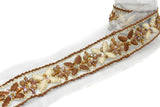 Floral Organza Beaded Trim 1.90"