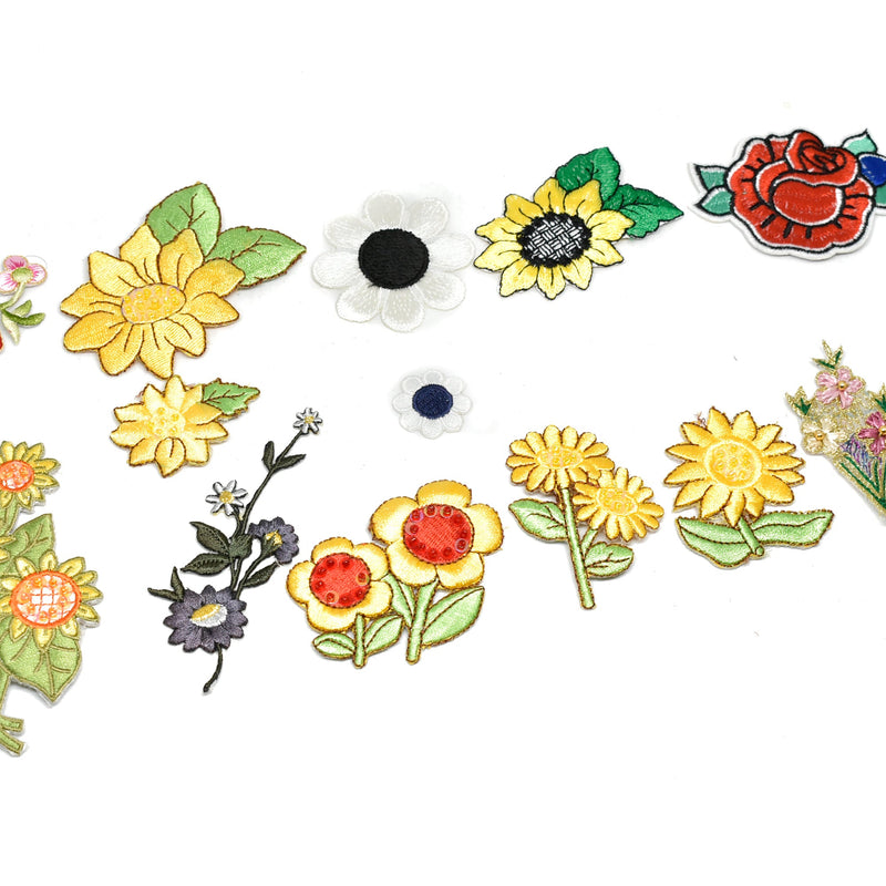 Embroidered Flower Iron-On Patch Appliques