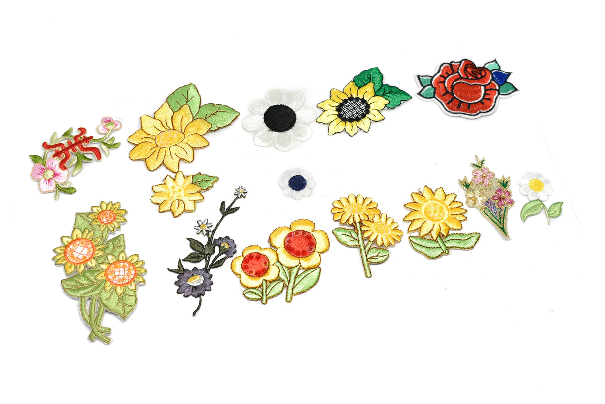 Embroidered Flower Iron-On Patch Appliques
