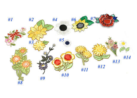 Embroidered Flower Iron-On Patch Appliques