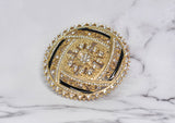 Rhinestone Buckle Gold 4 1/4